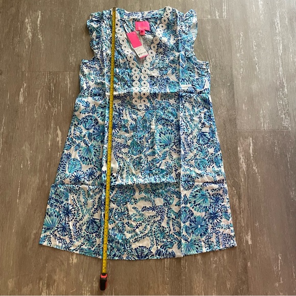 NWT Lilly Pulitzer Joan Tunic Dress in Turquoise Oasis Shell Me You Love Me - Picture 8 of 10